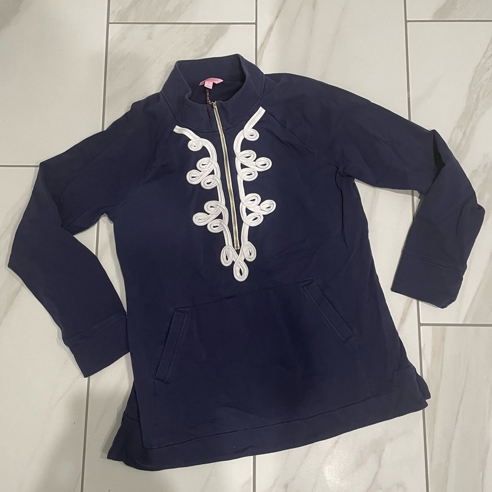 Lilly Pulitzer Blue and White Long Sleeve Tunic